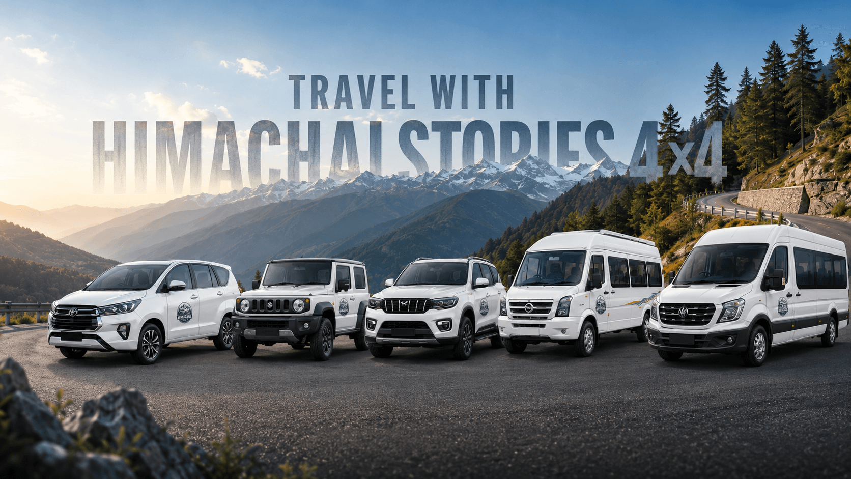 Himalayan road trip — 4×4 and motorcycle on a mountain trail